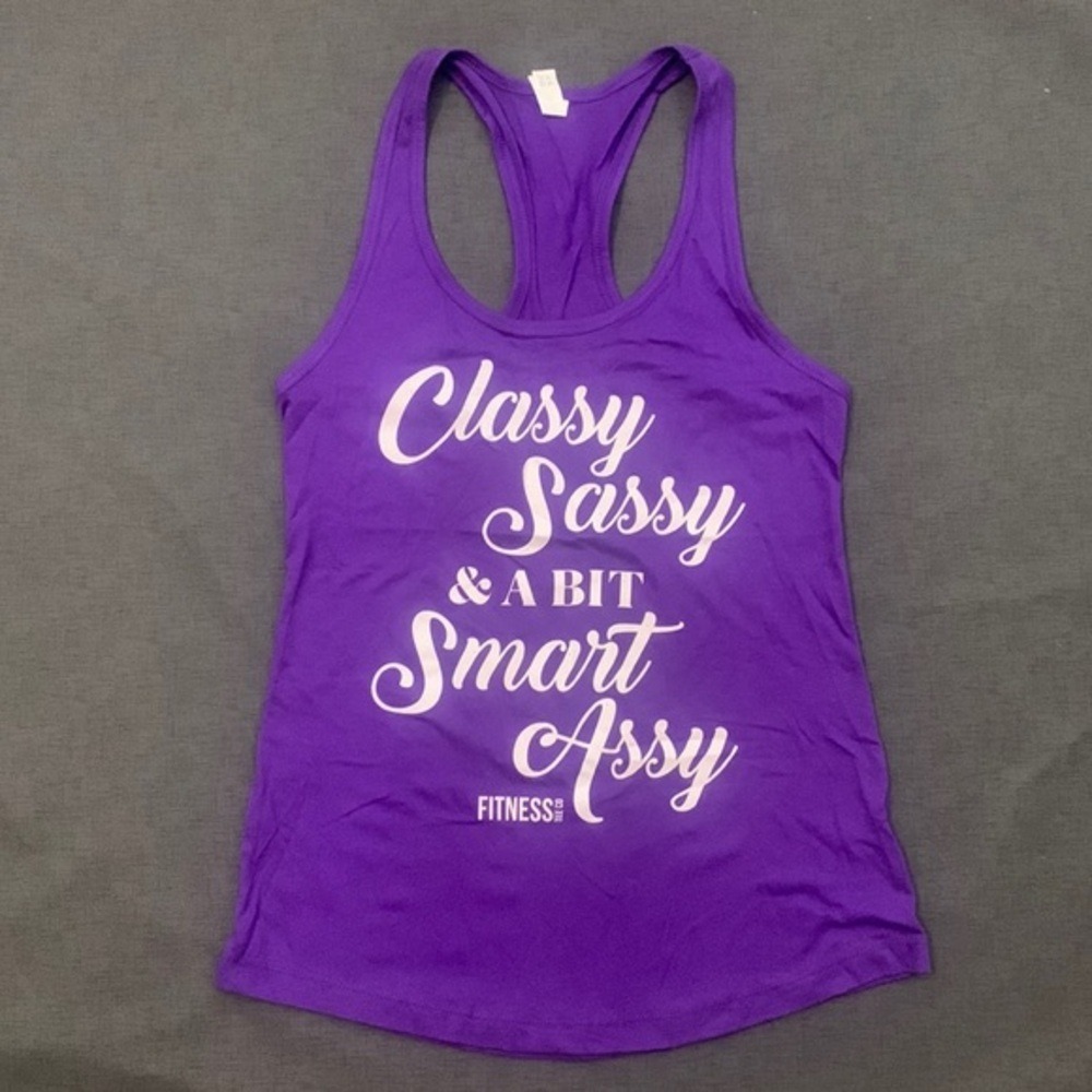NEW Classy Sassy and a Bit‎ Smart Assy Racer Back Tank Top Women's Size Medium